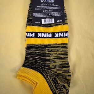 PINK Victoria's Secret Black and Yellow Athletic Socks